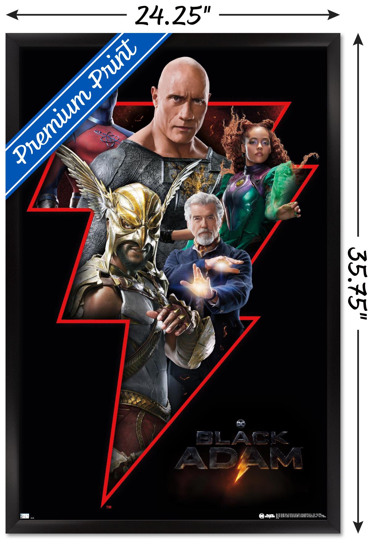 DC Comics Movie Black Adam - Group Wall Poster, 22.375" x 34" Framed