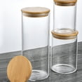 thumbnail image 6 of 2pcs Glass Spaghetti Pasta Storage Container with Lids 71oz Set of 2 Glass Jars with   Bamboo Lids Kitchen Pantry Jars, 6 of 6