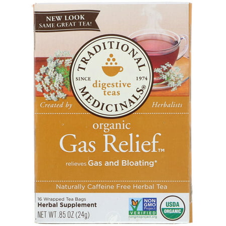 Traditional Medicinals Teas Gas Relief Tea 16 Bag, Pack of