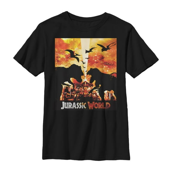 Boy's Jurassic World Epic Showdown  Graphic Tee Black Large