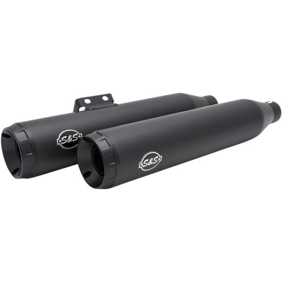 S&S Cycle 550-0737 Grand National Slip-On Mufflers - Race Only - Black Ceramic