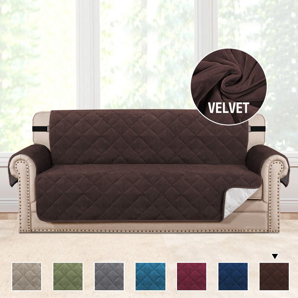 Sofa Protector Cover Quilted Thick Velvet Plush Sofa Cover 3 Seater