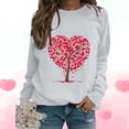 thumbnail image 1 of Qertyioot T-Shirt Graphique de la Saint-Valentin pour Femmes à Manches Longues, Imprimé Col Rond Pull Décontracté, 1 of 5