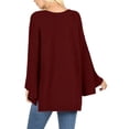 thumbnail image 7 of Daisy Del Sol Womens Warm Long Bell Sleeve Chunky Thick Knit Oversized Loose Fit High Boat Neck Tunic Pullover Sweater, 7 of 7