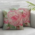 thumbnail image 3 of Fenyluxe Rose Floral Decorative Pillow Case Modern Rustic Home Decor 1PC 12x12in, 3 of 5