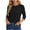 Black, variant on Zynoxe 3/4 Length Sleeve Womens Fall Tops Comfy Trendy Solid Color Fall Sweatshirts Casual Versatile Crewneck Sweatshirts for Daily Wear S