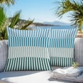 thumbnail image 2 of Outdoor Waterproof Pillow Covers Pack of 2, Abstract Stripe Classic Blue Gradient Lines Art Decorative Throw Pillowcases Cushion Covers for Garden Patio Tent Sofa Couch, 16x16 inch, 2 of 8