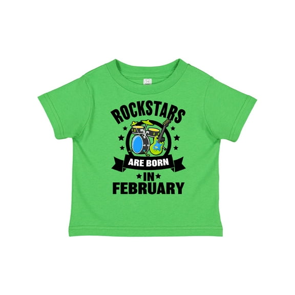 Inktastic Rockstars Are Born in February Birthday Boys or Girls Toddler T-Shirt