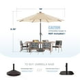 thumbnail image 4 of 9FT Solar LED Patio Umbrella Market Table Umbrella, 16 LED Strip Lights & Hub Light, Aluminum Frame,Beige, 4 of 6