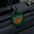 thumbnail image 5 of After This We're Getting Pizza Funny Round Leather Luggage Card Suitcase Carry-On ID Tag, 5 of 6