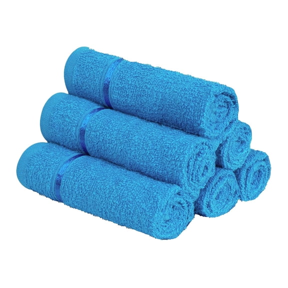 Story@Home 6 Piece 450 Gsm Cotton Face Towel Set - Blue