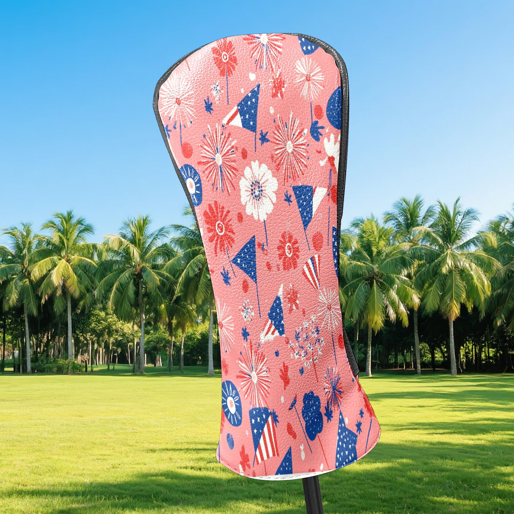 Golf Club Head Cover Waterproof Leather Golf Accessories HeadCovers Set Driver Headcover for Women Men July Floral Pattern
