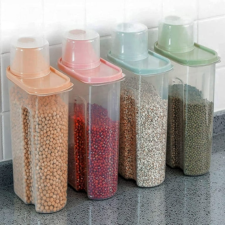 DWËLLZA KITCHEN Cereal Containers Storage - 4 Pack Cereal Dispenser  Airtight Food Storage Containers BPA-Free Pantry Organization and Storage