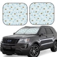 thumbnail image 2 of Uemuo Bee Flower Printed 2 PCS Car Windshield Sun Shade, Auto Sun Heat and UV Rays Blocker, Foldable Automotive Front Window Sunshade Protector, 2 of 7