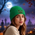 thumbnail image 5 of PureCasa Beanies Hat for Women Halloween Pumpkin Embroidered Knitted Beanie Hat Winter Thick Warm Soft Cute Hat for Halloween, 5 of 7