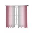 thumbnail image 2 of Sheer Curtains 63 Inches Long, Pink Ombre Light Filtering Window Curtains for Living Room/Bedroom, Modern Grey Gradient Farmhouse Art Rod Pocket Voile Sheer Curtain Drapes, 52"W x 63"L, 2 Panels, 2 of 8