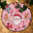 thumbnail image 7 of CURLYOOT Round Rug 3ft Santa Claus Area Rug, Washable Circle Mat Non Slip Floor Carpet Mat, Gingerbread Man Soft Indoor Rugs for Entryway Living Room Dining Room Bedroom, 7 of 7