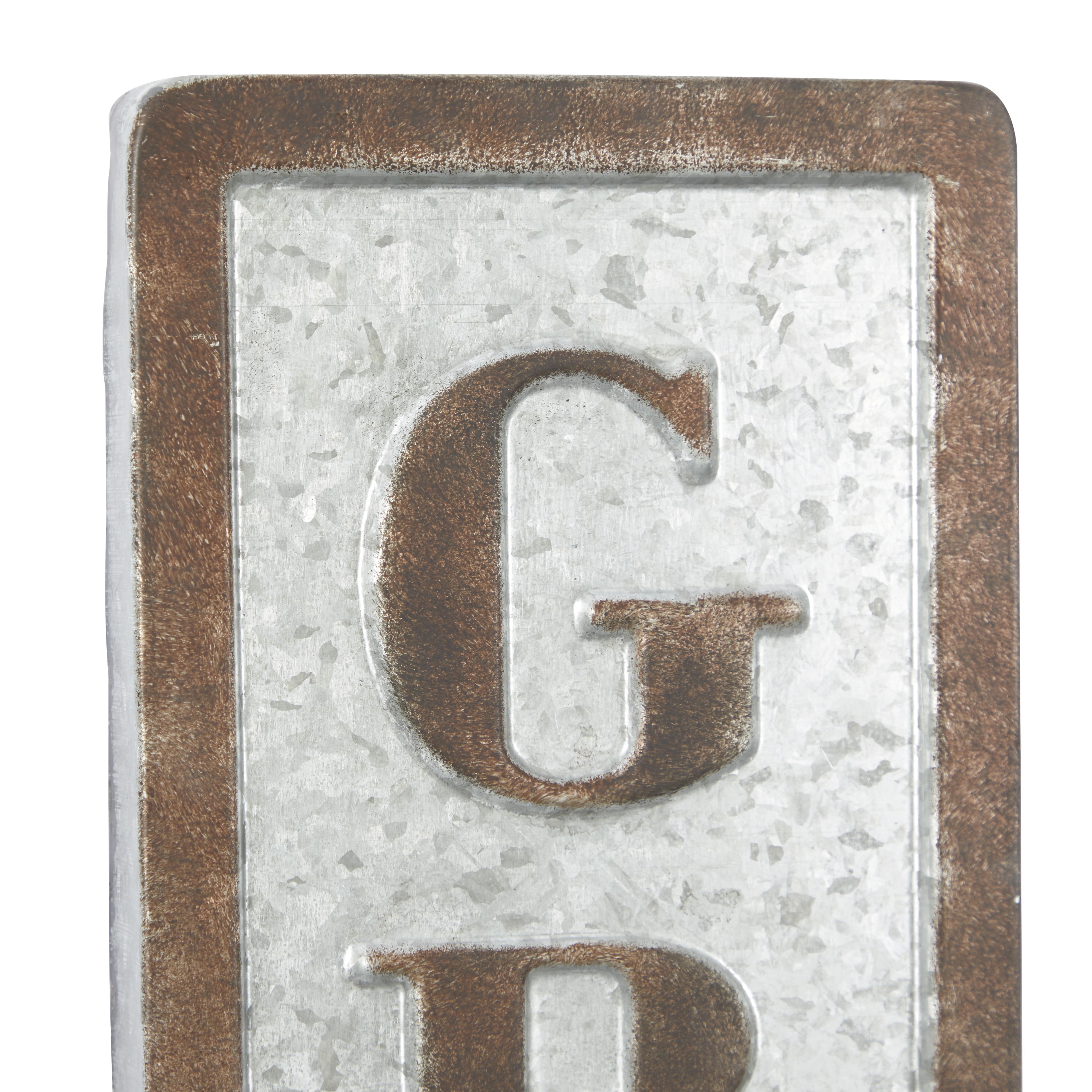 DecMode Indoor Brown Metal Farmhouse Sign Wall Decor