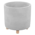 thumbnail image 1 of 1Pc Plant Pot Simple Cement Flower Container Creative Planter (Light Grey), 1 of 8