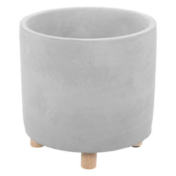 SHISUYAN 1Pc Plant Pot Simple Cement Flower Container Creative Planter (Light Grey)