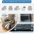 thumbnail image 6 of Aorsher 100% Waterproof Recliner Chair Covers That Stay in Place, Non-Slip Recliner Cover with 5 Pockets, Elastic Straps, Washable Reclining Chair Protector for Kids, Pets, Dogs, Khaki, 25inch, 6 of 17