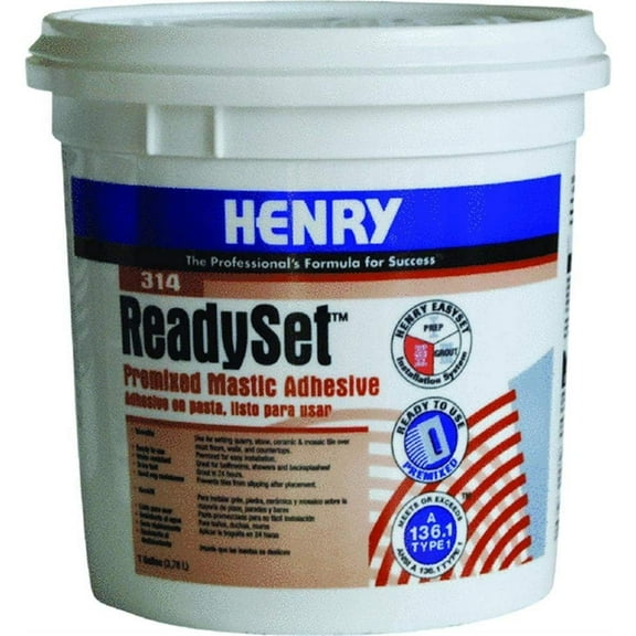HENRY adhesives ReadySet White Premixed Mastic Hardware Adhesive High Temperature Resistant