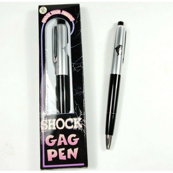 2 Shocking Pens Electric Shock Novelty Metal Pen Pranks Toys Funny Trick Joke Gag