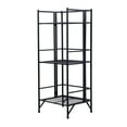 thumbnail image 4 of IVV 3 Tier Storage Rack Folding Metal Shelf Home Office Small Bookcase, 12.99"L x 11.2"W x 32.68"H, Black, 4 of 10