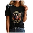 thumbnail image 5 of vigerkar 4th of July Shirts Women American Flag Patriotic Shirts USA Star Stripes Graphic T Shirt Short Sleeve Summer Tees (Brown, M), 5 of 6