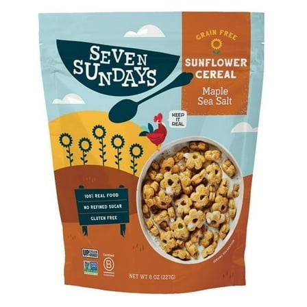(2 pack) Seven Sundays- Grain Free, Gluten Free, Sunflower Cereal, Maple Sea Salt, 8oz