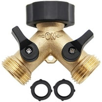 Garden Hose Splitter 2 Way Heavy Duty, Y Connector Brass Garden Hose Adapter