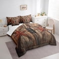 thumbnail image 3 of Manfei Retro Star Bedding Comforter Set 7 Pieces, Vintage Brown Queen Bedding Sets, Rustic Barn Door Queen Sheet Sets, Cowboy Ultra Soft Home Decor, 3 of 8