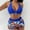 01 Dark Blue, variant on Hicidod Women's Bikini Swimsuits Fashion Floral Print Bathing Suit with Shorts Push Up Swimwear 2 Piece Sets with Boy Short