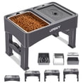 thumbnail image 1 of Cuencos Elevados UPSKY 4 Alturas Ajustables comedero Lento y dispensador de Agua Acero Inoxidable pa, 1 of 7
