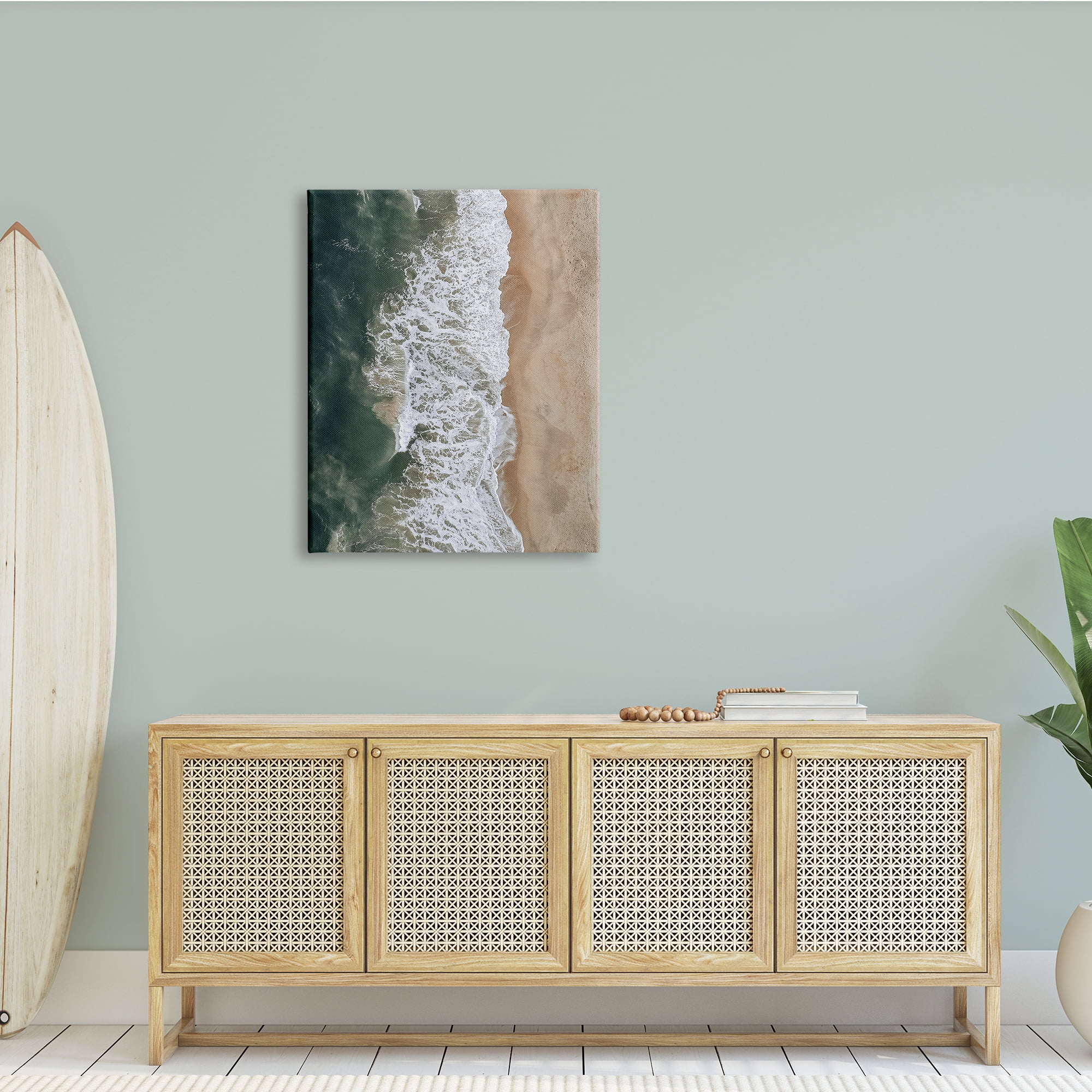 Stupell Indtries Warm Tropical Beach Tide Summer Shore Aerial Photography,30 x 40,Design by Birch&Ink