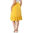 thumbnail image 3 of INSPIRE CHIC Women's Casual Ruffle Hem Asymmetrical High Elastic Waist Wrap Skirt, 3 of 6