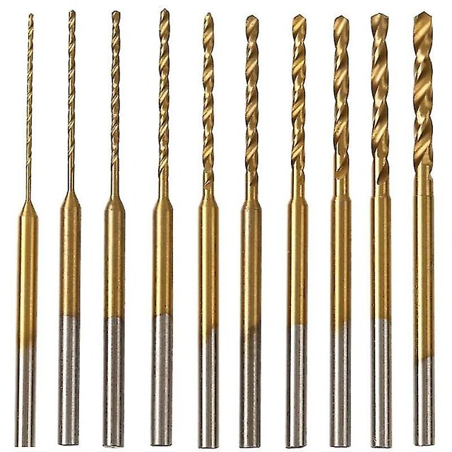 Micro Twist Drill Bit Set - 10Pcs 0.6mm-2.2mm Tiny Drill Bit 2.35 Shank HSS Mini Engraving Drill Bits Hole Drilling Tool