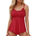 thumbnail image 1 of DGMIOCS Pièces Maillot de Bain Deux Bikini pour Femme Rouge P, 1 of 9