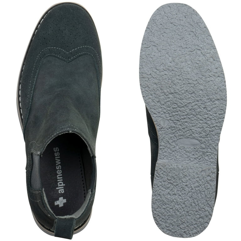 Alpine Swiss Mens Chelsea Boots Genuine Suede Dress Ankle Boots Wingtip Shoes Walmart