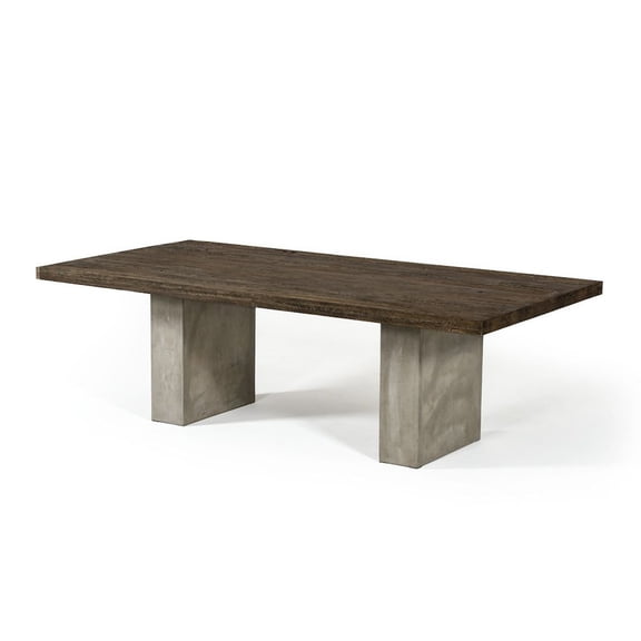 Modrest Renzo Modern Oak & Concrete 118" Dining Table
