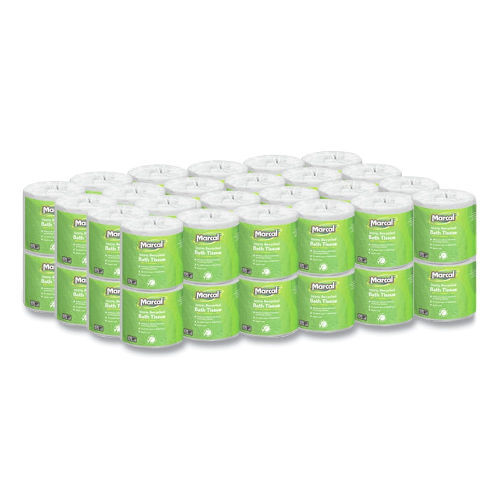 Marcal 100% Recycled Two-Ply Toilet Paper, Septic Safe, White, 330 Sheets/Roll, 48 Rolls/Carton -MRC6079 - 2