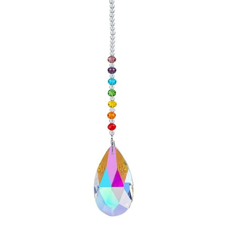 

FTjfrsbc Crystal Pendant Colorful Beads Hanging Drop Wind Chime Garden Decor (C)