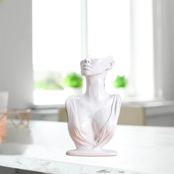 Baohd Resin Necklace Earring Display Mannequin for Women jewelry Gift stand worldwide hand Stable Easy Use White