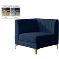 thumbnail image 1 of Meridian Furniture Alina Navy Velvet Corner Chair, 1 of 16