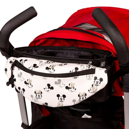 UPC: 0052678529338 | Disney Baby by J.L. Childress Stroller Organizer with Detachable Hip Pack – Cup Holders & Storage Mickey Minnie Ivory