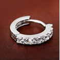 thumbnail image 4 of PVCS Sterling Silver Rhinestones Hoop Diamond Stud Earrings for Women, 4 of 4