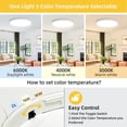 thumbnail image 2 of AIR-LED Ceiling Light Flush Mount: 4Pack 12 Inch Ultra-Slim Ceiling Light Fixture, 24W 2520LM CCT 3000K/4000K/6000K 3 Color Selectable Low Profile Ceiling Light for Kitchen Bedroom Hallway Bathroom,, 2 of 4
