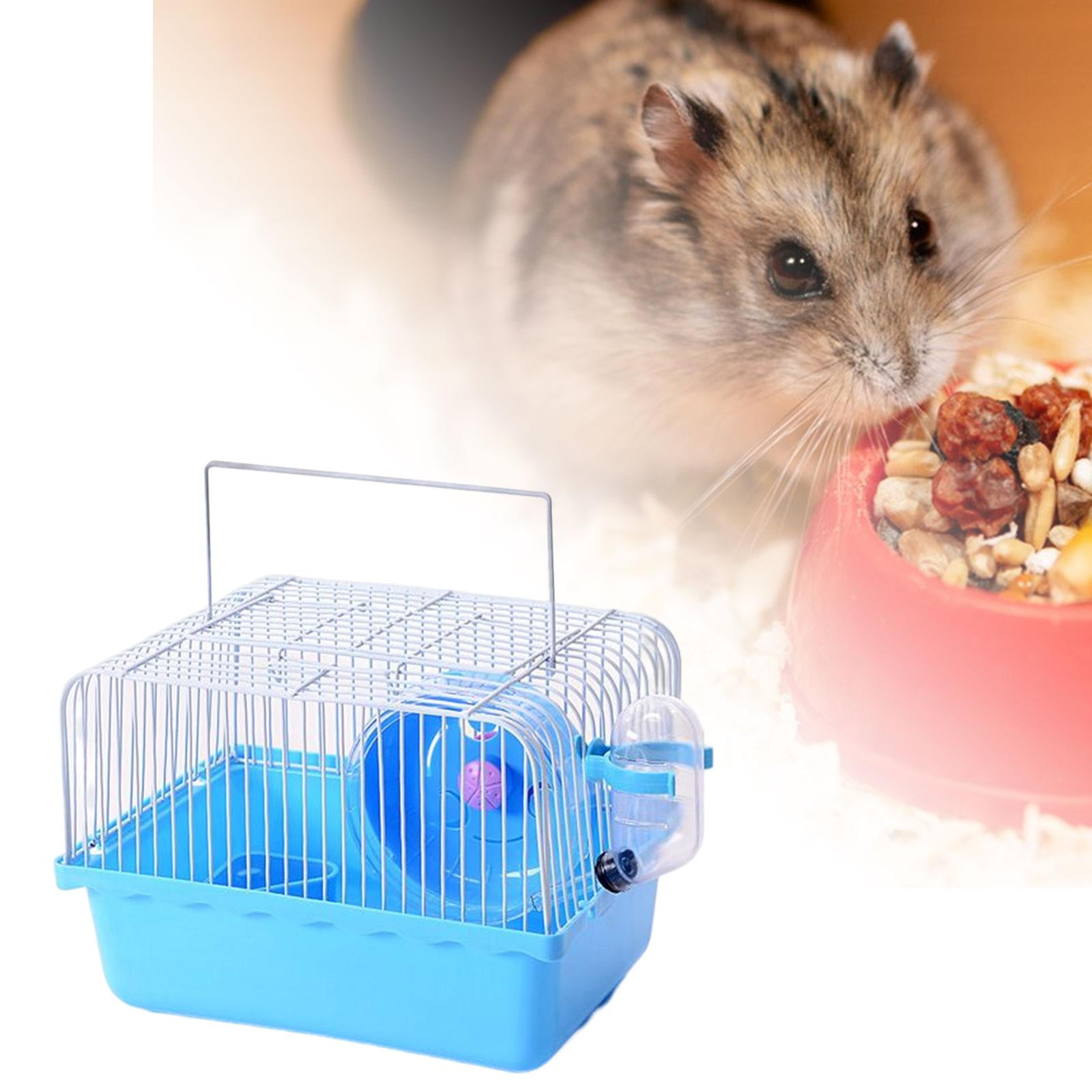 Bvdfgk Hamster Cage Small Accessories Dish Supplies Water Bottle Pet Cage Carrying Case Blue