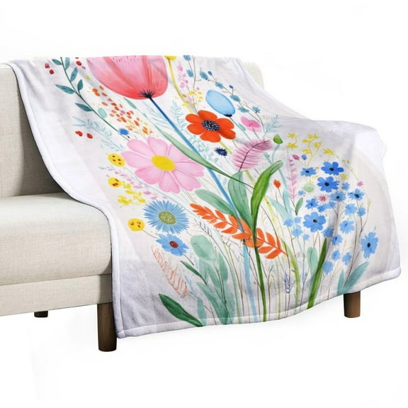 Colorful Floral Bouquet Blankets Bedroom Living Room Sofa Throw Blankets for Beds