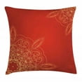 thumbnail image 1 of Mandala Throw Pillow Cushion Cover, Romantic Vintage Persian Traditional Soft Tone Shapes and Designs, Decorative Square Accent Pillow Case, 18" X 18", Earth Yellow and Vermillion, by Ambesonne, 1 of 2